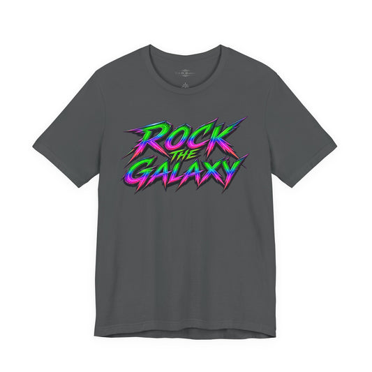 Rock the Galaxy | Alien Rock Music Graphic T-Shirt | Front & Back