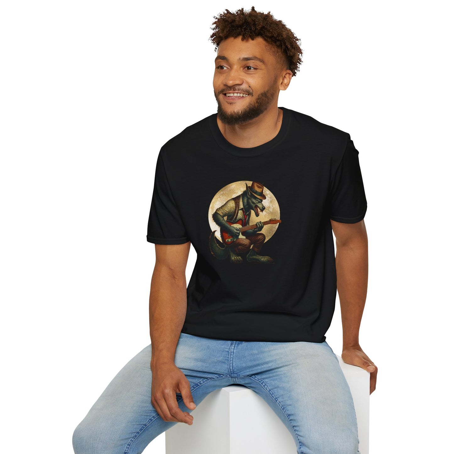 Howlin' at Midnight: Werewolf Blues Jam Men's Softstyle Tee