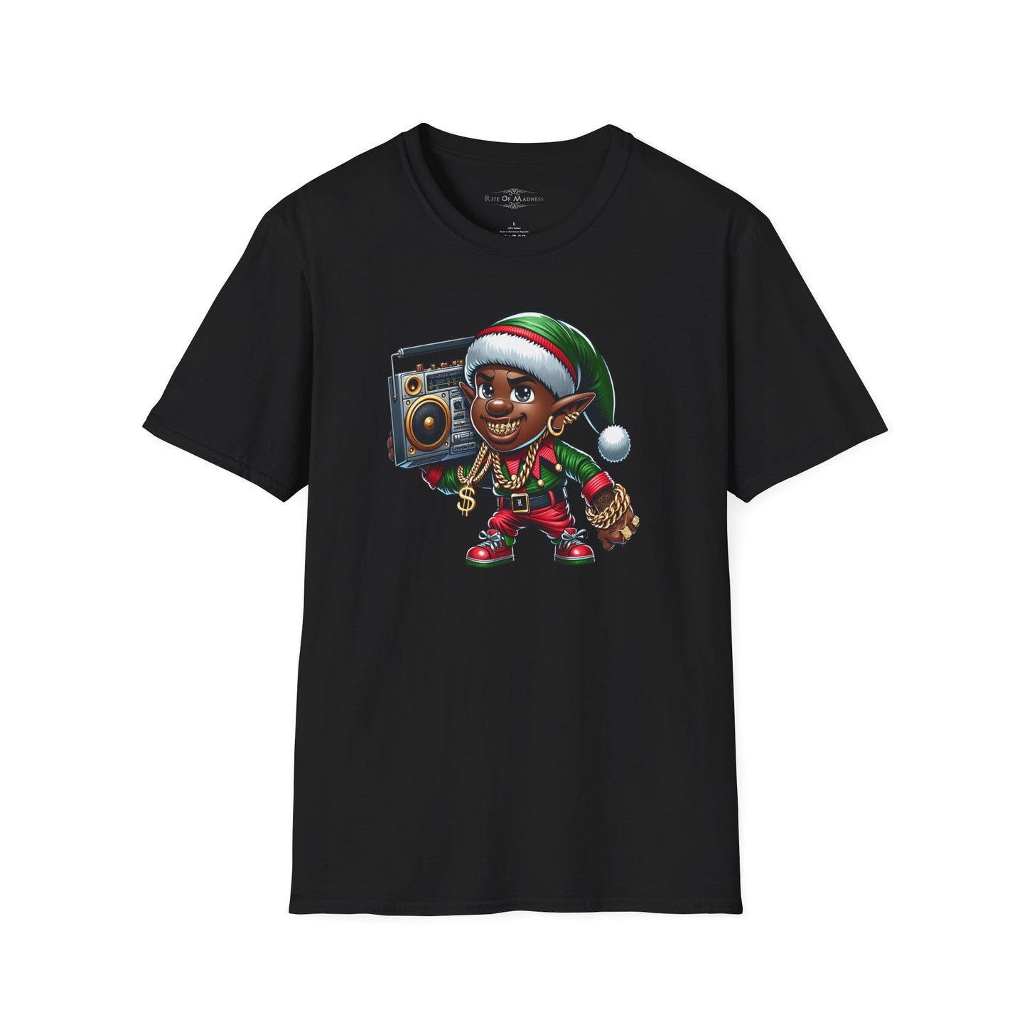 Elfin' Beats: Hip Hop Holiday Vibes Men's Softstyle Tee