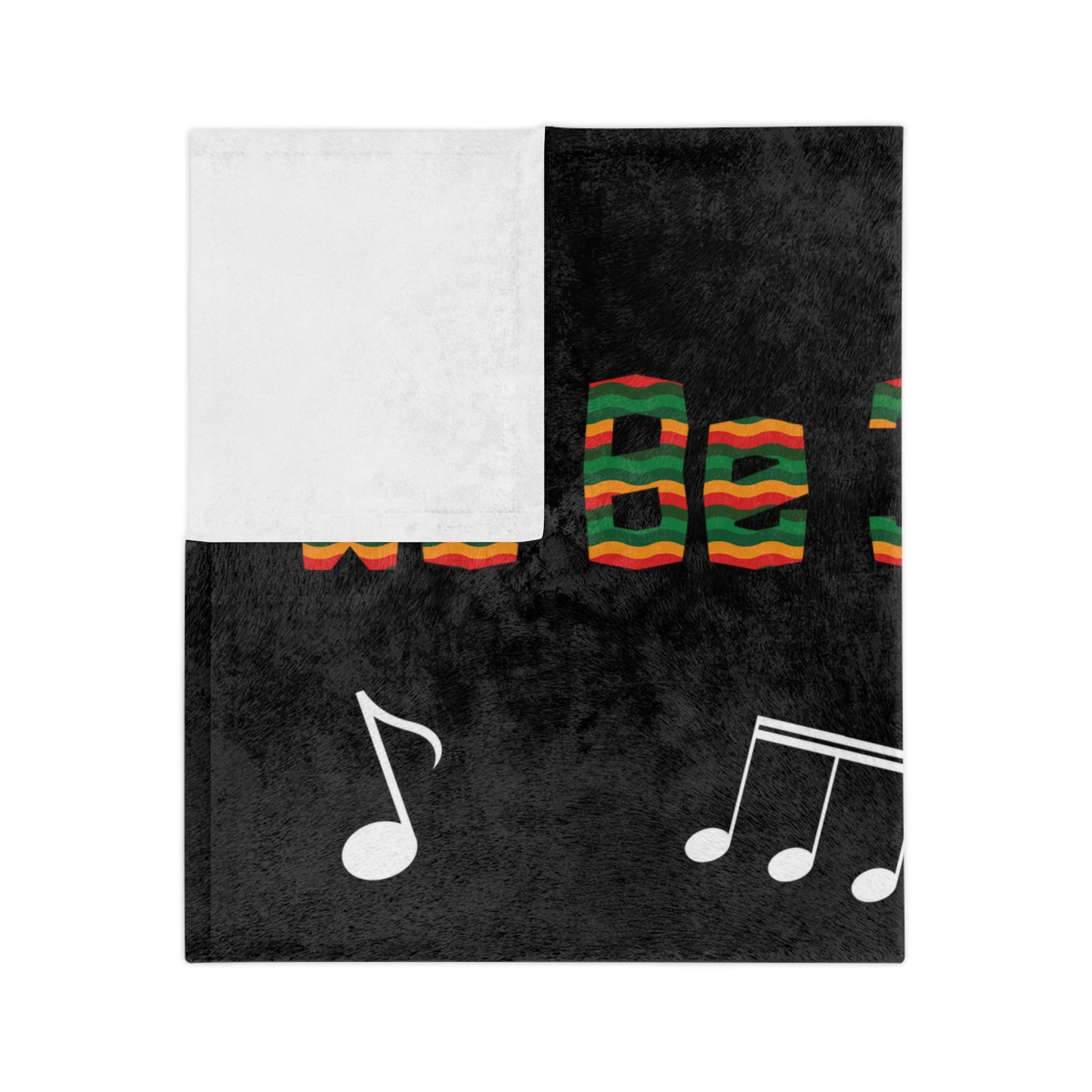 60x50 Microfiber Blanket - Reggae Colors We Be Jammin' With White Music Notes