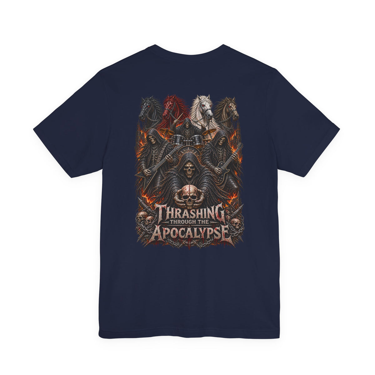 Thrashing Through the Apocalypse | Four Horsemen Heavy Metal Graphic T-Shirt