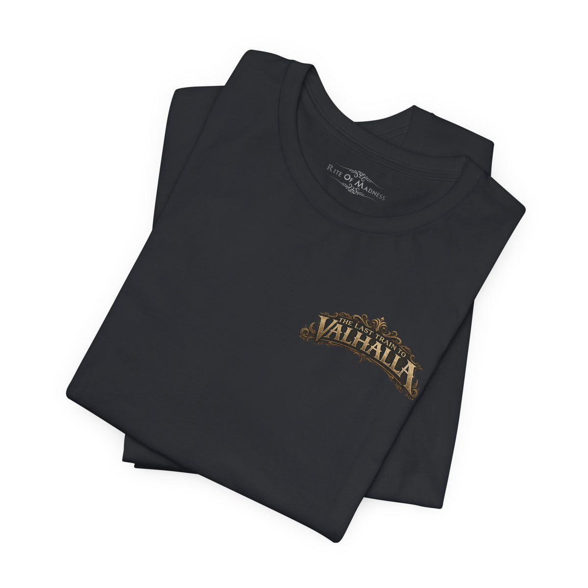 The Last Train to Valhalla Heavy Metal T-Shirt | Vintage Steam Train Guitar Graphic Tee | Front and Back Rock Shirt