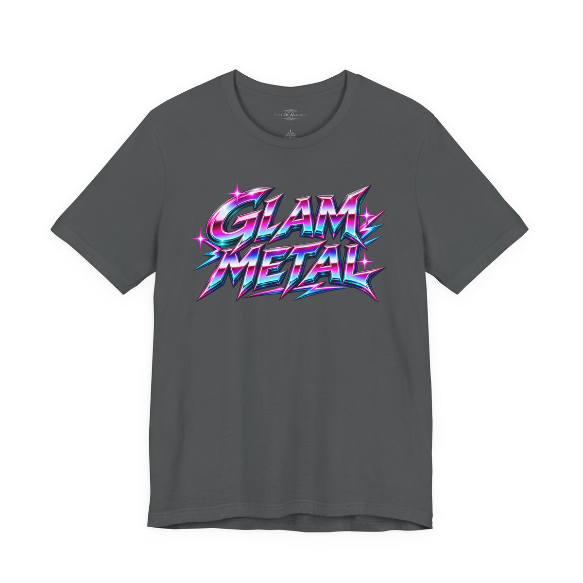 Glam Metal | Women's 80s Glam Rock Lips Graphic T-Shirt | Front & Back