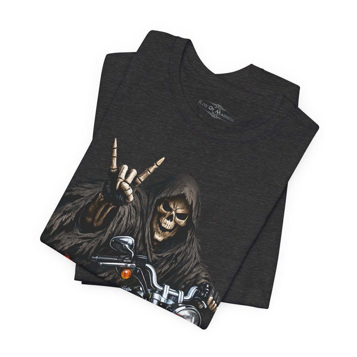 Skulls Steel & Sex Appeal Grim Reaper Biker T-Shirt | Heavy Metal Motorcycle Graphic Tee