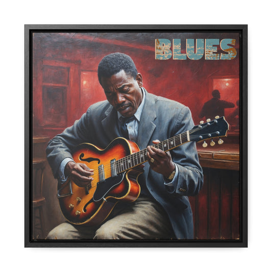 Blues Echoes in the Club 16x16 Framed Canvas