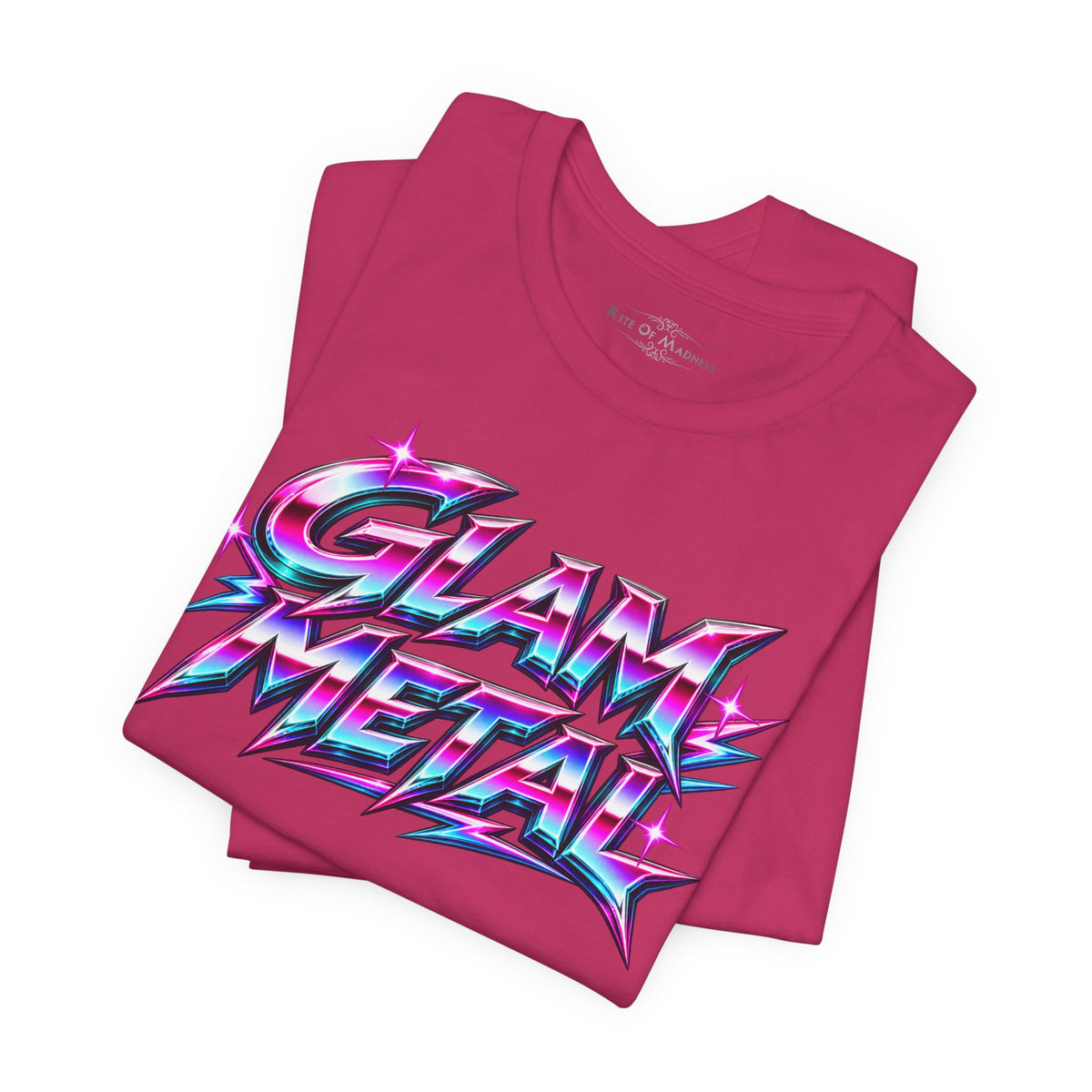 Glam Metal | Women's 80s Glam Rock Lips Graphic T-Shirt | Front & Back