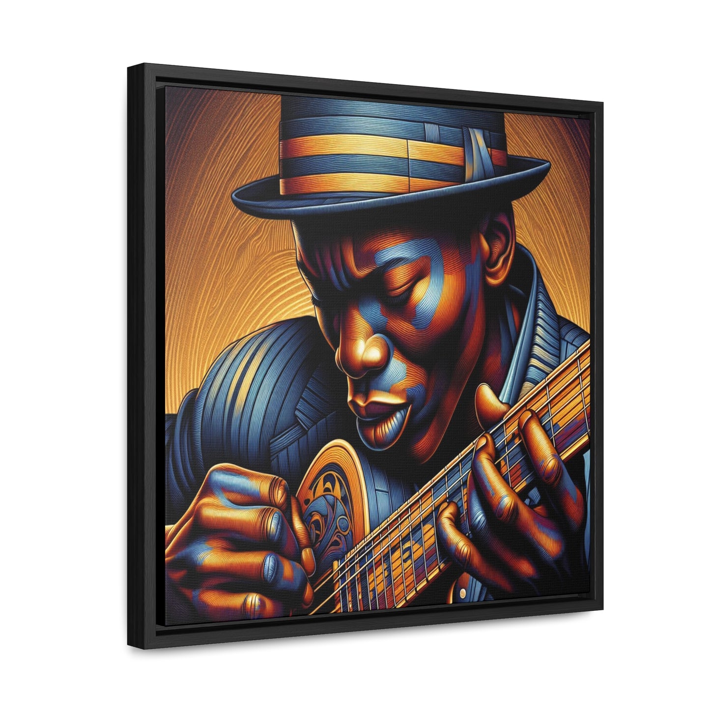 Vibrant Blues Harmony 16x16 Framed Canvas