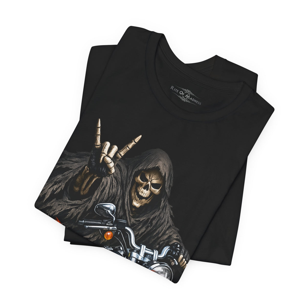 Skulls Steel & Sex Appeal Grim Reaper Biker T-Shirt | Heavy Metal Motorcycle Graphic Tee