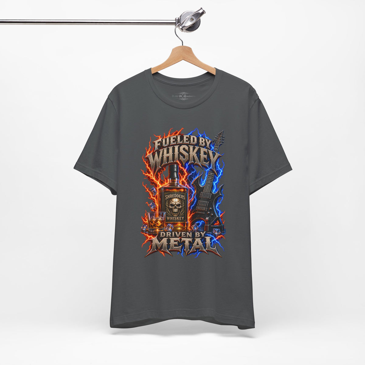 Fueled by Whiskey Driven by Metal | Heavy Metal Guitar Graphic T-Shirt