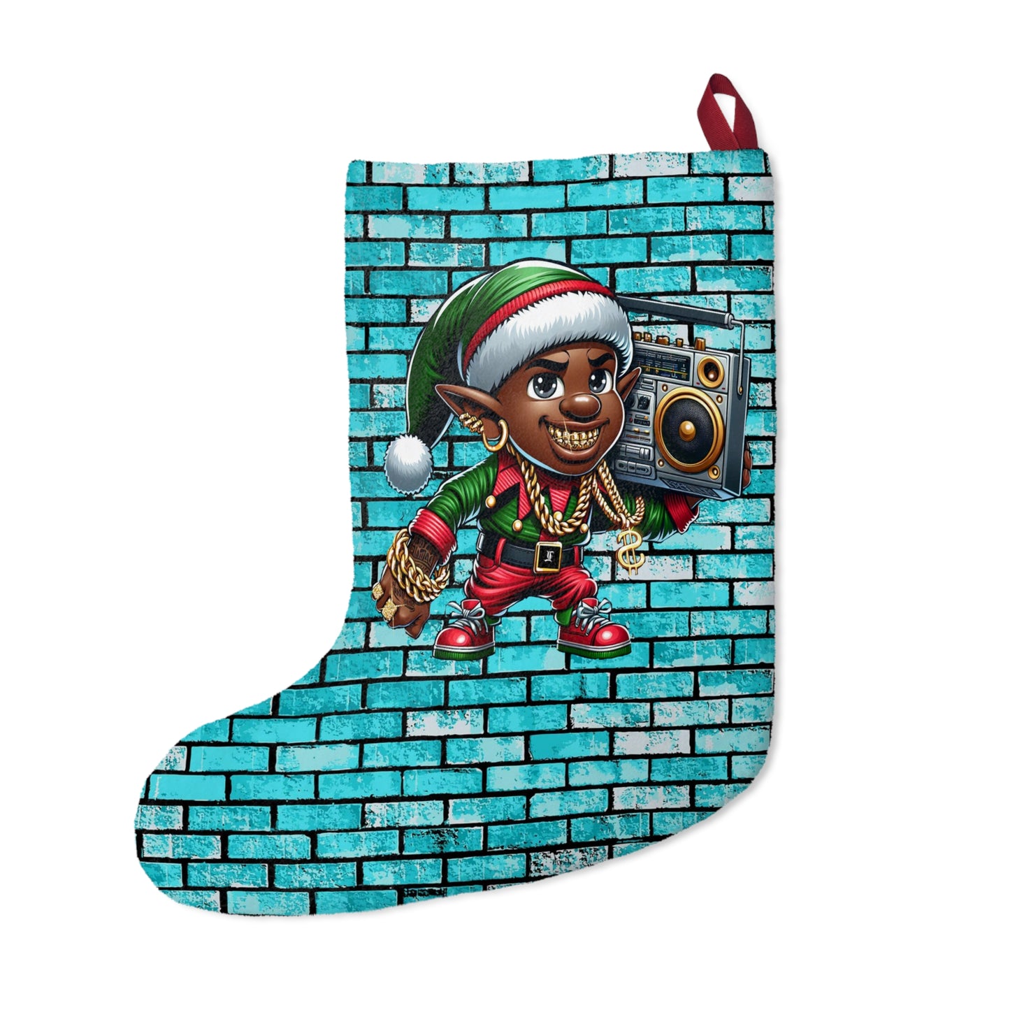 Boombox Beats: Old School Hip Hop Elf Stocking