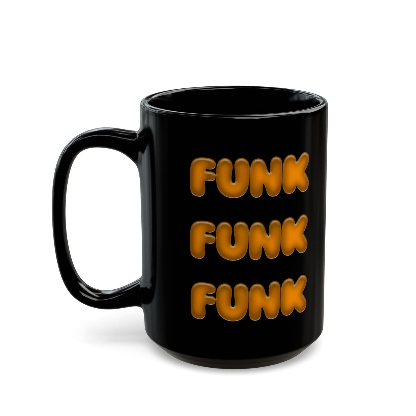 "Funky Sips" 15oz Black Ceramic Mug