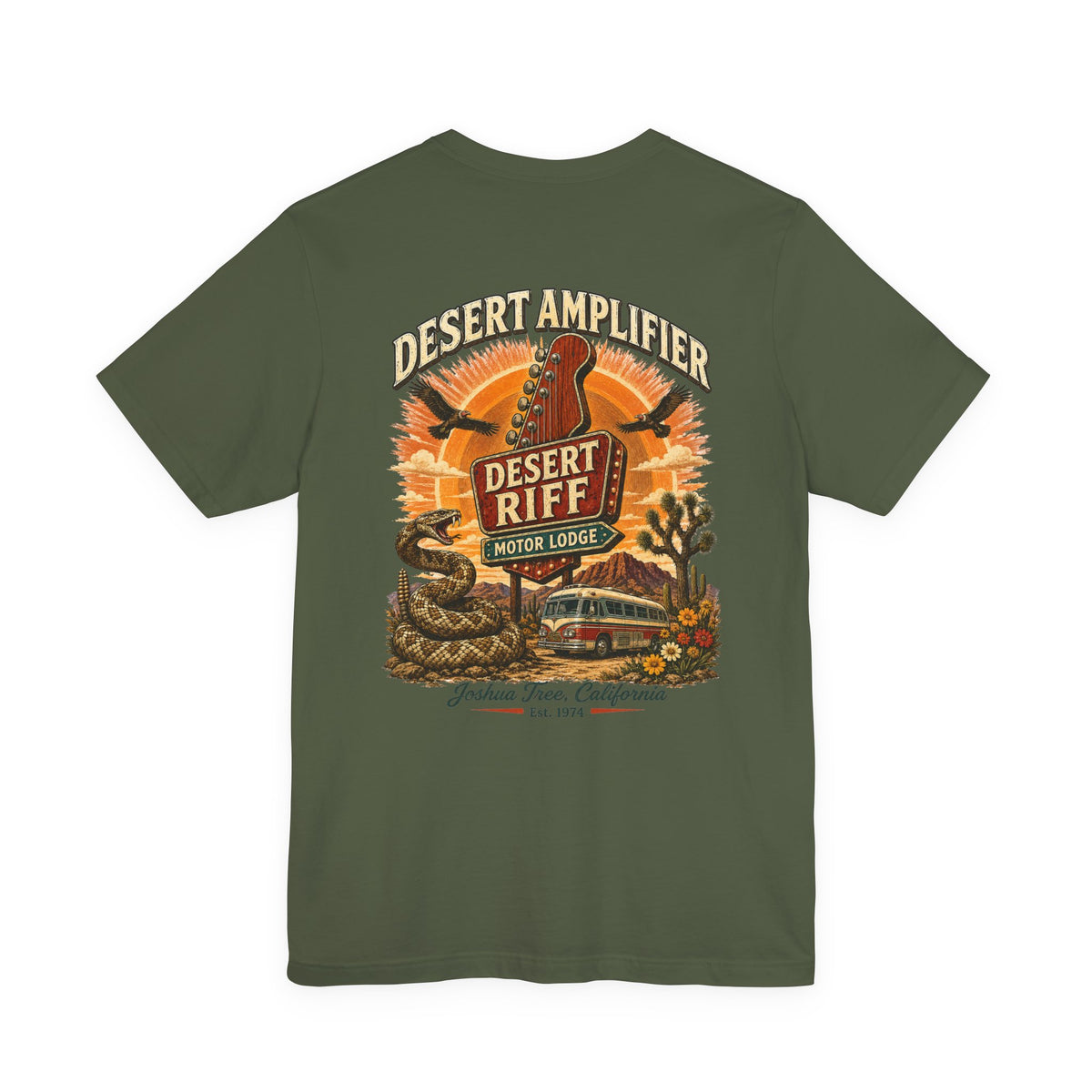 Desert Riff Motor Lodge | Vintage Desert Rock Graphic T-Shirt | Front & Back