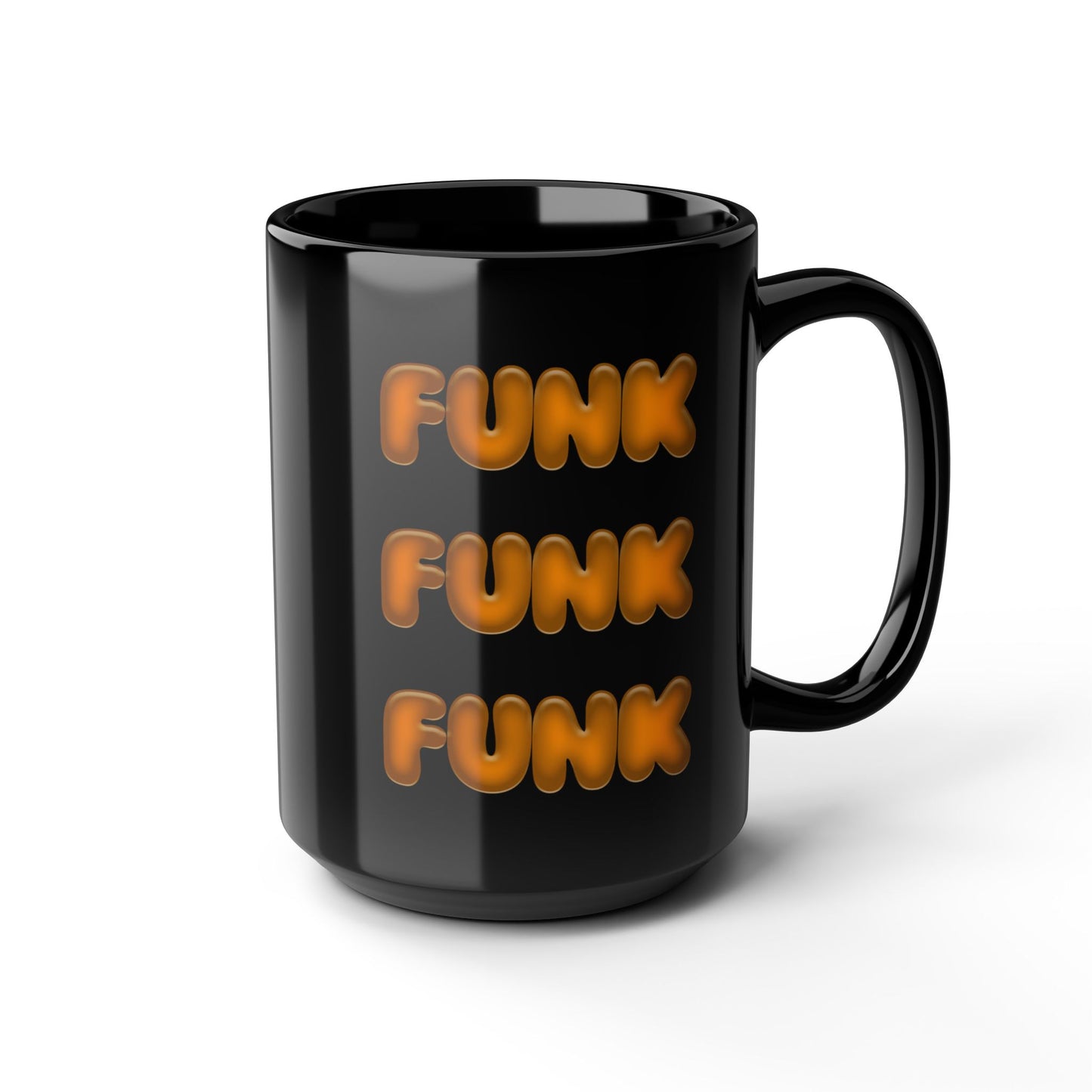 "Funky Sips" 15oz Black Ceramic Mug