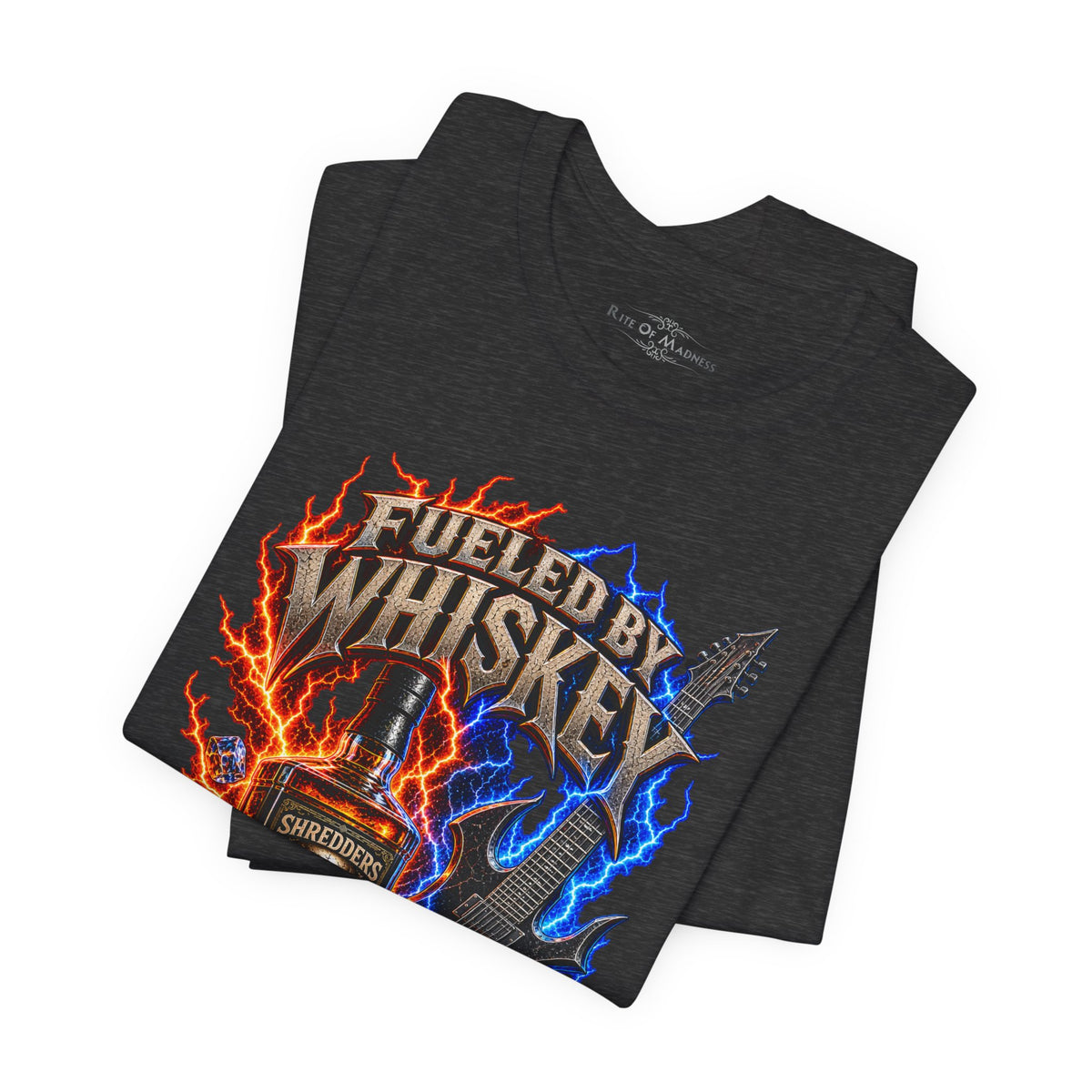Fueled by Whiskey Driven by Metal | Heavy Metal Guitar Graphic T-Shirt