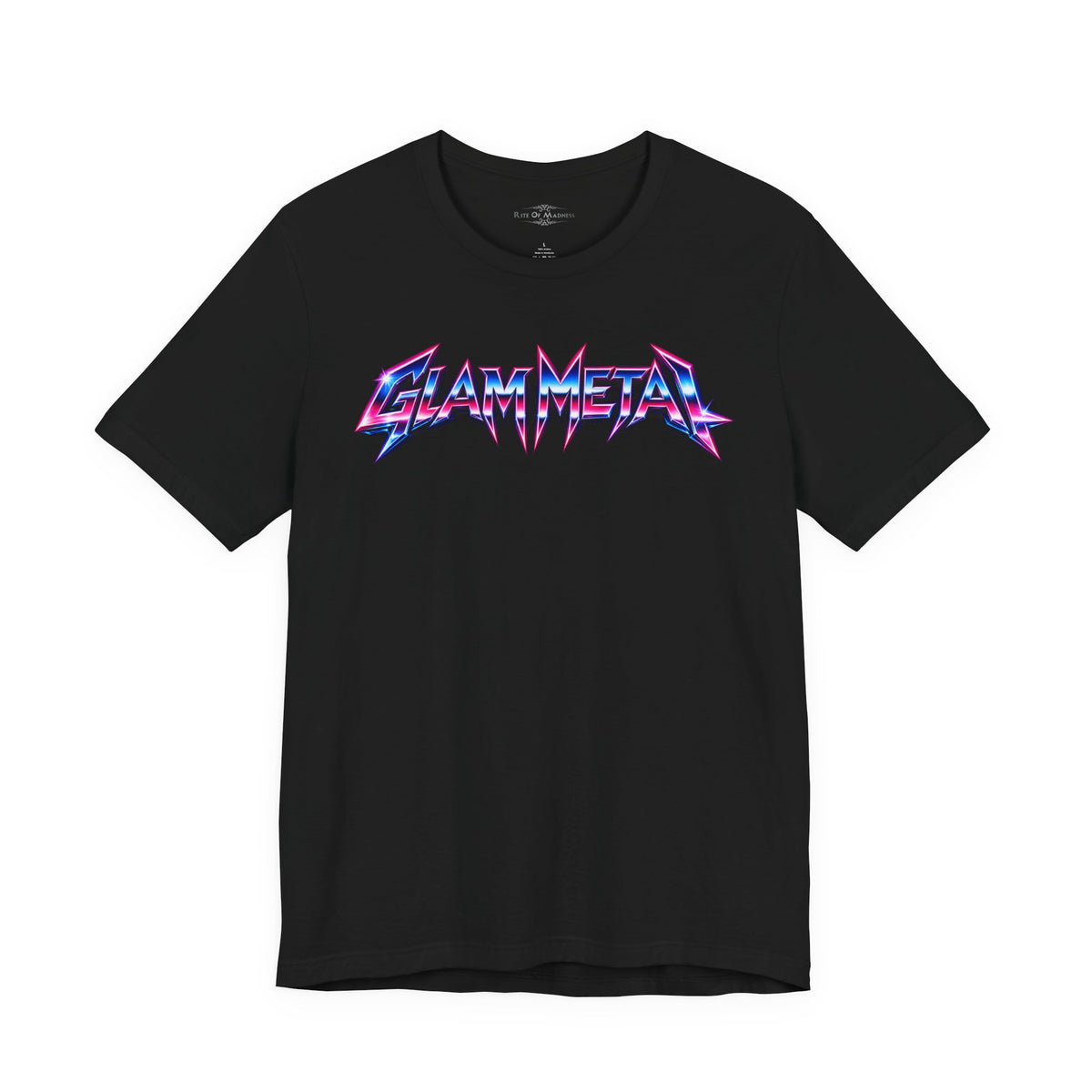 Glam Metal | Retro 80s Sunset Electric Guitar T-Shirt | Front & Back Rock Graphic Tee