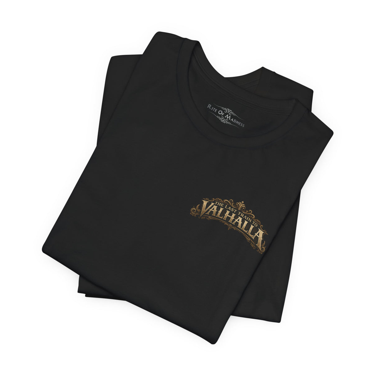 The Last Train to Valhalla Heavy Metal T-Shirt | Vintage Steam Train Guitar Graphic Tee | Front and Back Rock Shirt