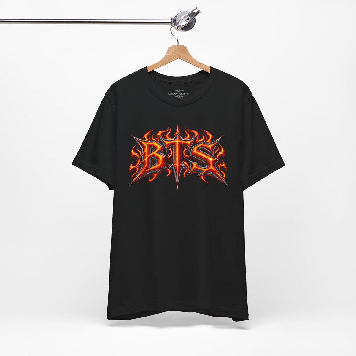 Burn the Silence | Flaming Electric Guitar Heavy Metal T-Shirt | Front & Back