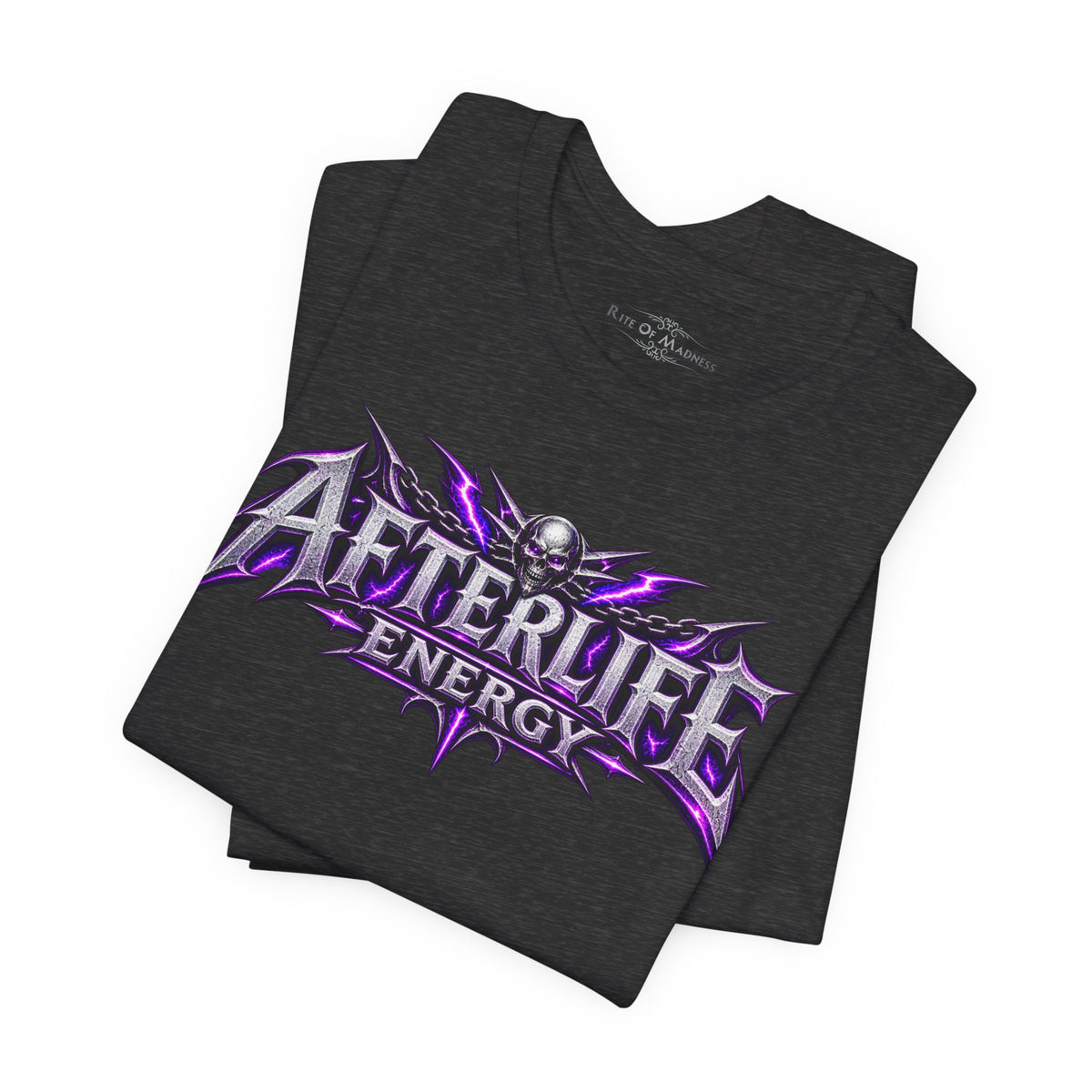 Afterlife Energy | Grim Reaper Drummer T-Shirt | Heavy Metal Front & Back Graphic Tee