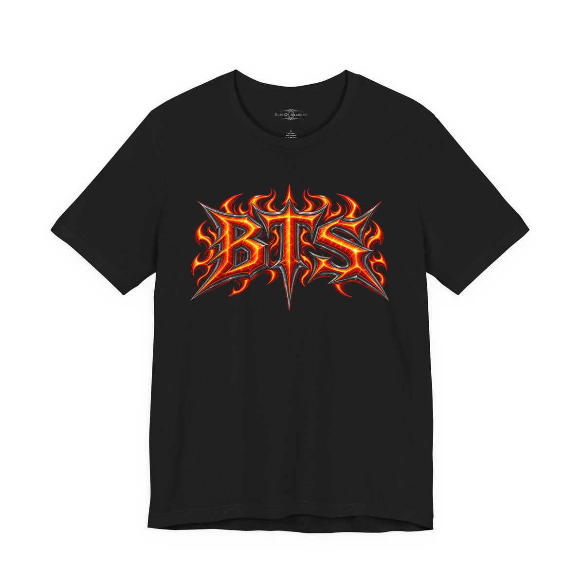 Burn the Silence | Flaming Electric Guitar Heavy Metal T-Shirt | Front & Back