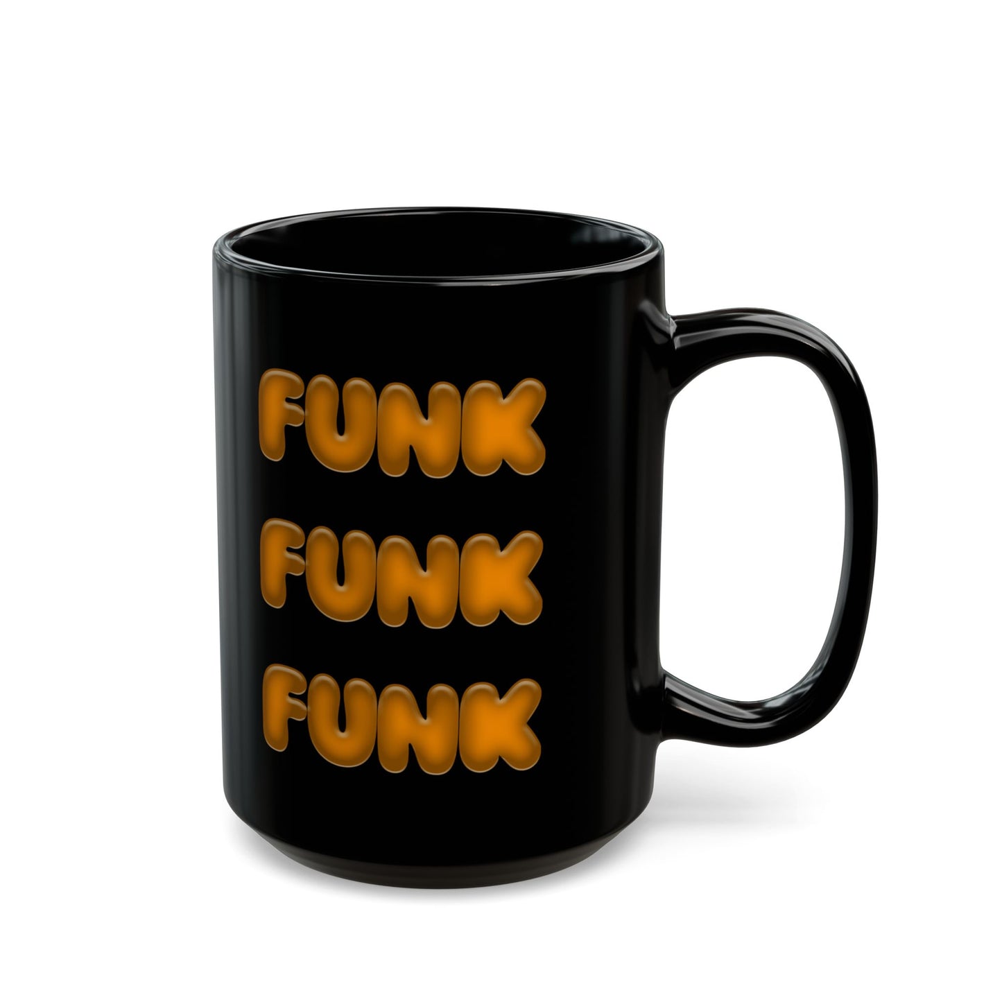 "Funky Sips" 15oz Black Ceramic Mug