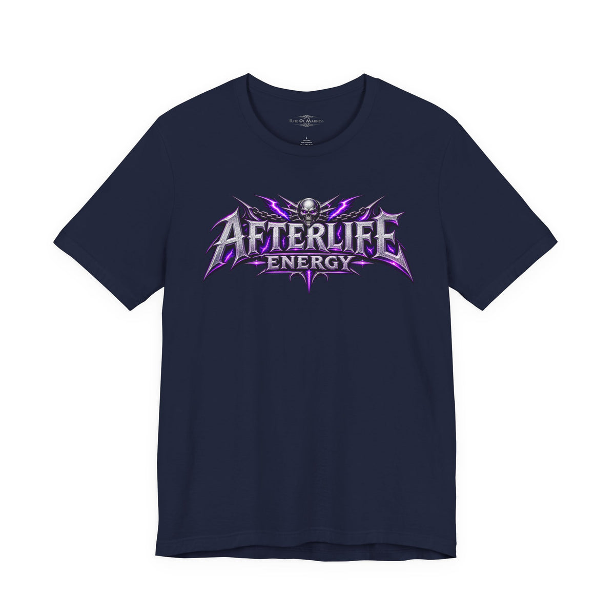 Afterlife Energy | Grim Reaper Drummer T-Shirt | Heavy Metal Front & Back Graphic Tee