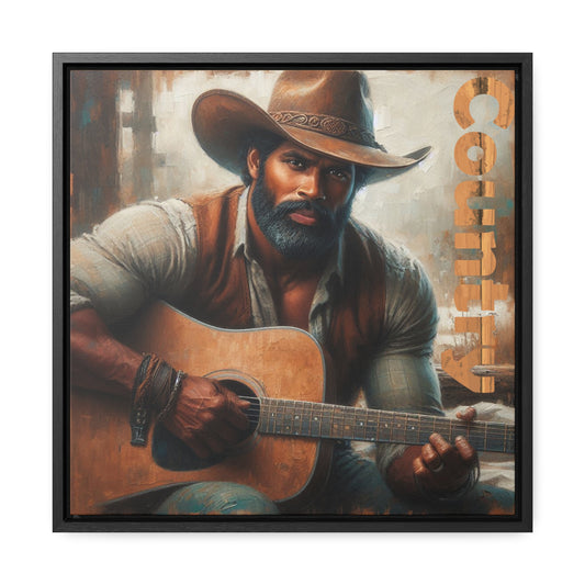 Melodies of Tradition: Country Guitarist 16x16 Framed Canvas