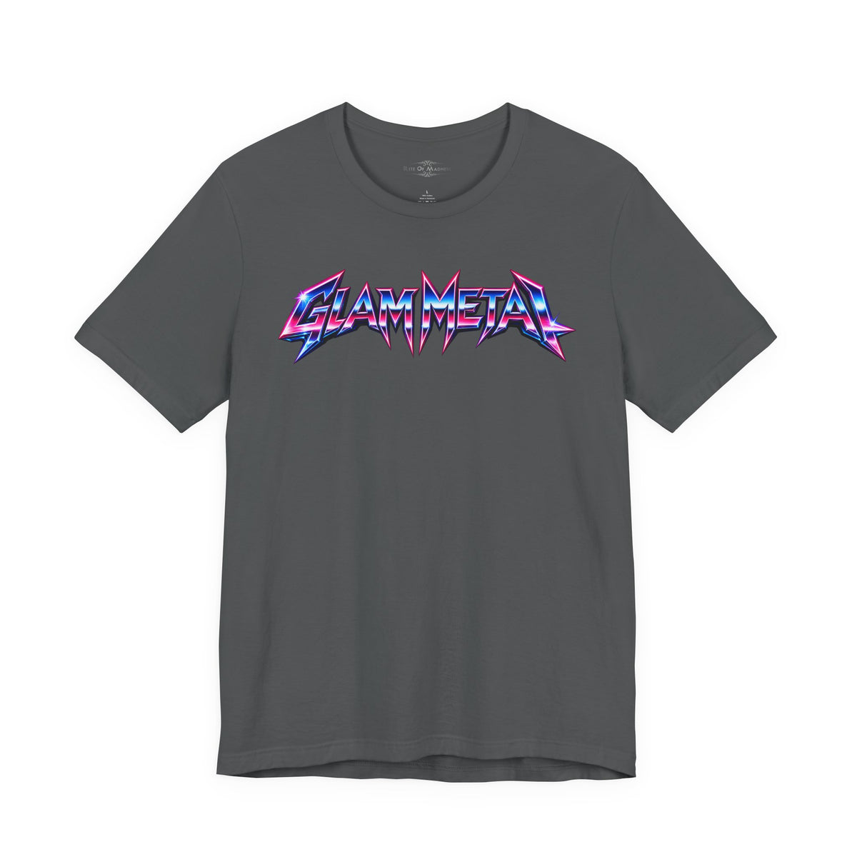 Glam Metal | Retro 80s Sunset Electric Guitar T-Shirt | Front & Back Rock Graphic Tee