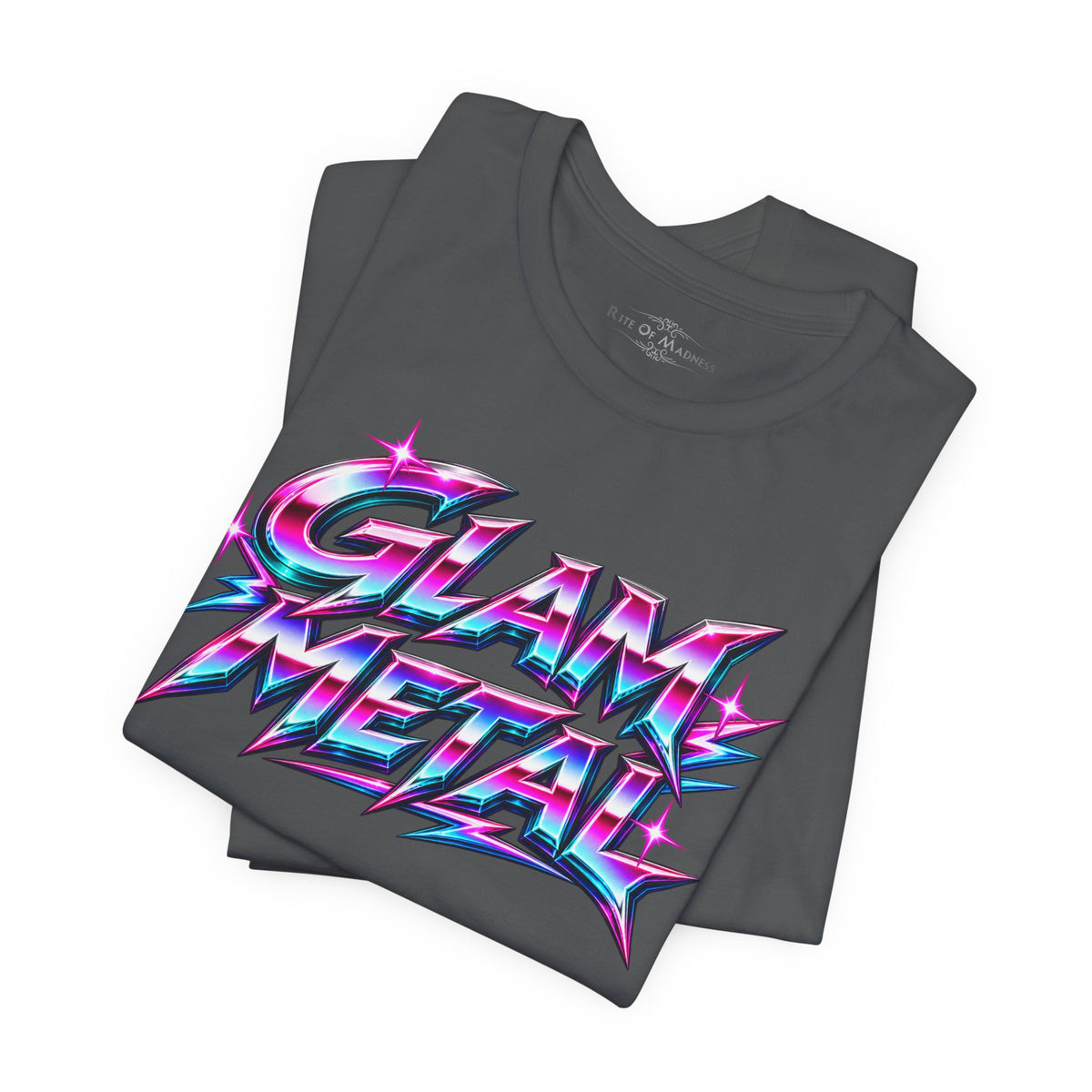 Glam Metal | Women's 80s Glam Rock Lips Graphic T-Shirt | Front & Back