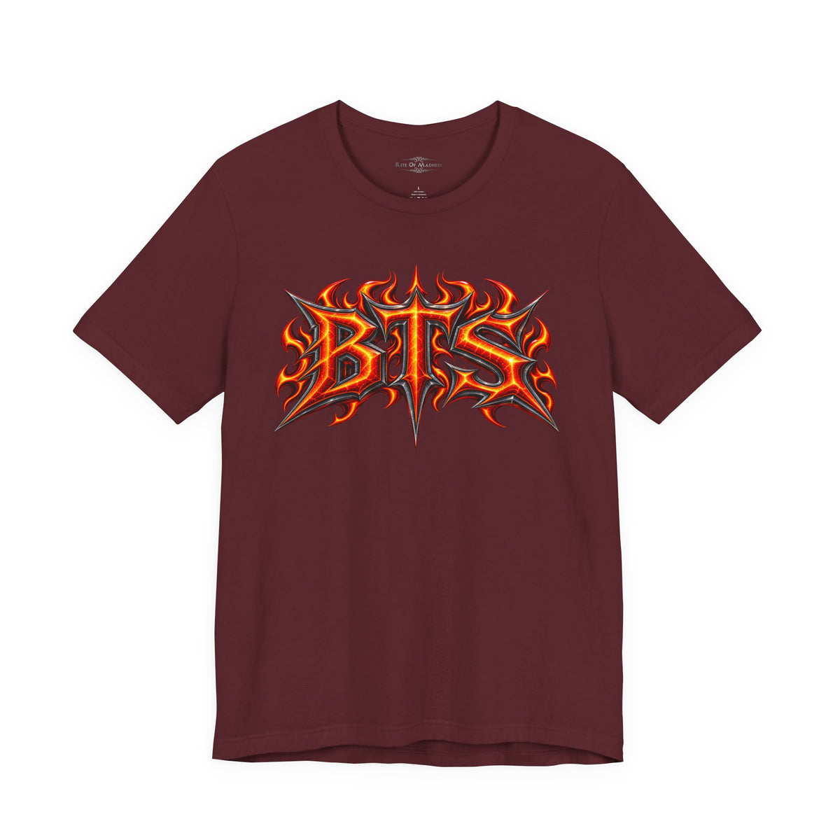 Burn the Silence | Flaming Electric Guitar Heavy Metal T-Shirt | Front & Back