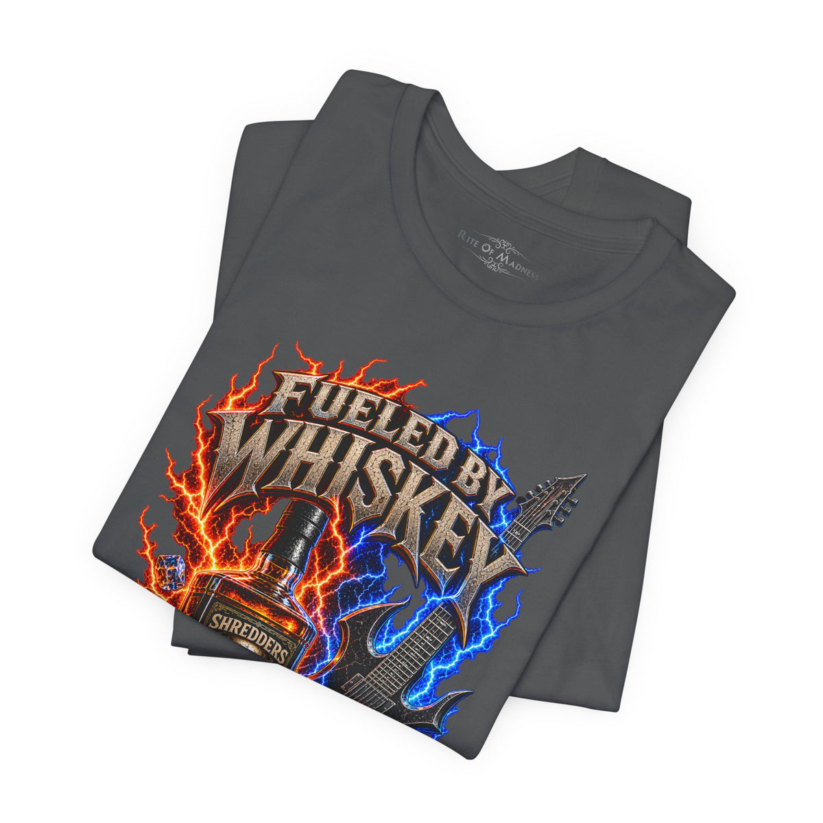 Fueled by Whiskey Driven by Metal | Heavy Metal Guitar Graphic T-Shirt