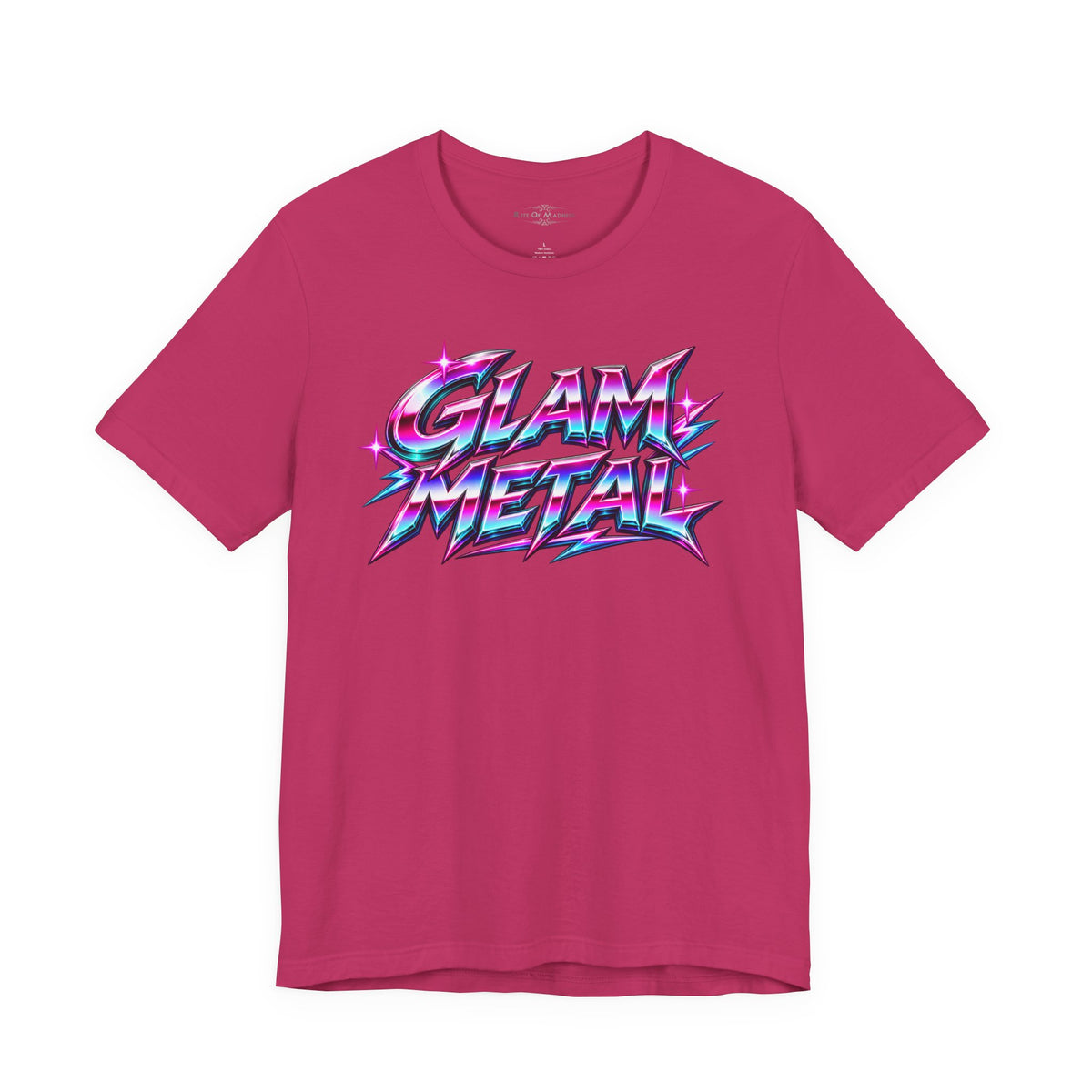 Glam Metal | Women's 80s Glam Rock Lips Graphic T-Shirt | Front & Back
