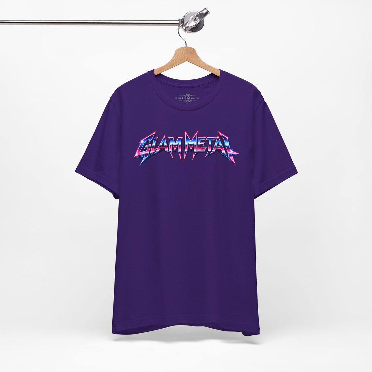 Glam Metal | Retro 80s Sunset Electric Guitar T-Shirt | Front & Back Rock Graphic Tee