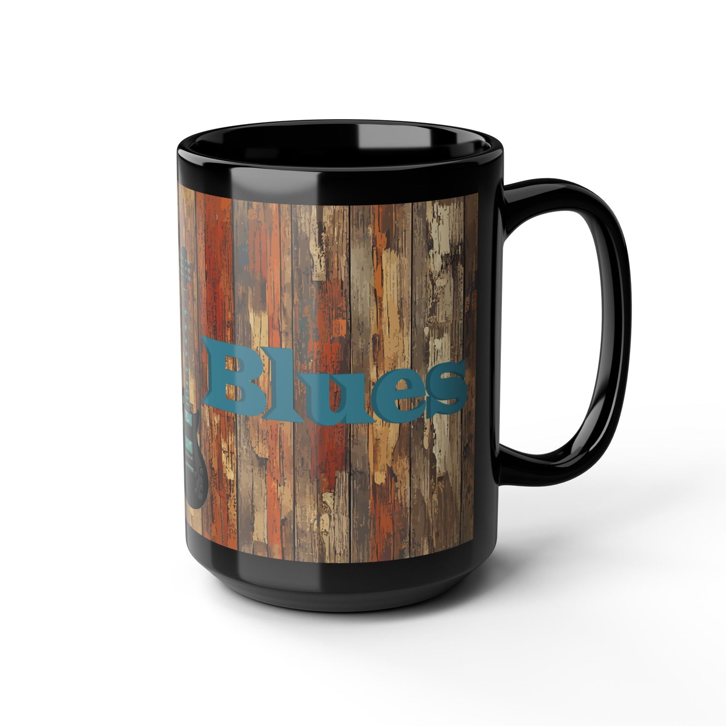 "Blues Groove" 15oz Black Ceramic Mug