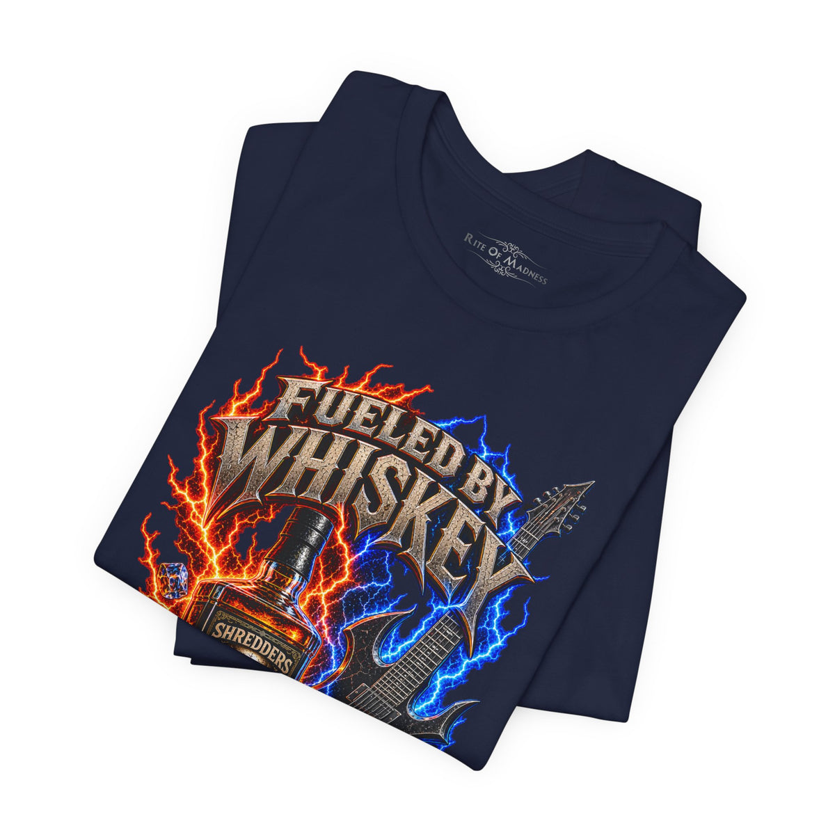 Fueled by Whiskey Driven by Metal | Heavy Metal Guitar Graphic T-Shirt