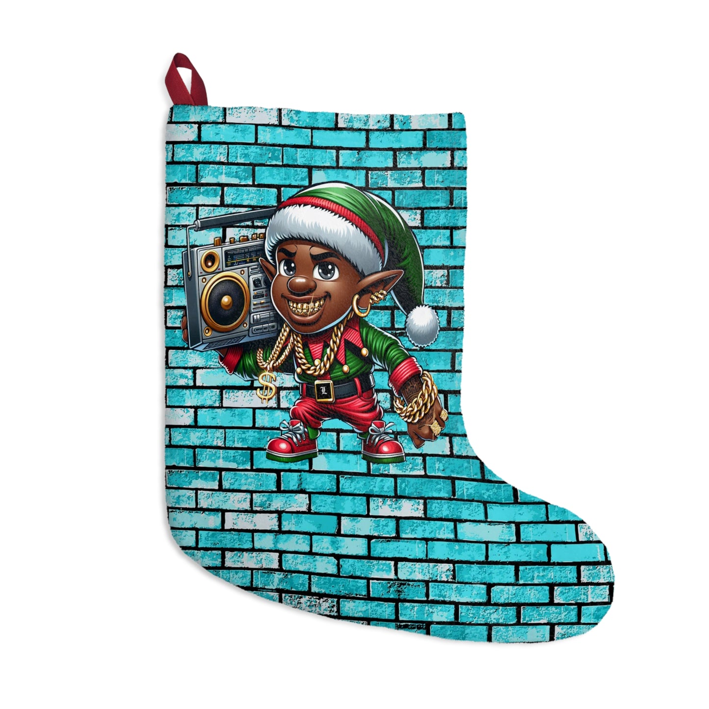 Boombox Beats: Old School Hip Hop Elf Stocking