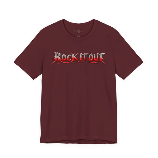 Rock It Out | Bang Your Head Heavy Metal Graphic T-Shirt | Front & Back