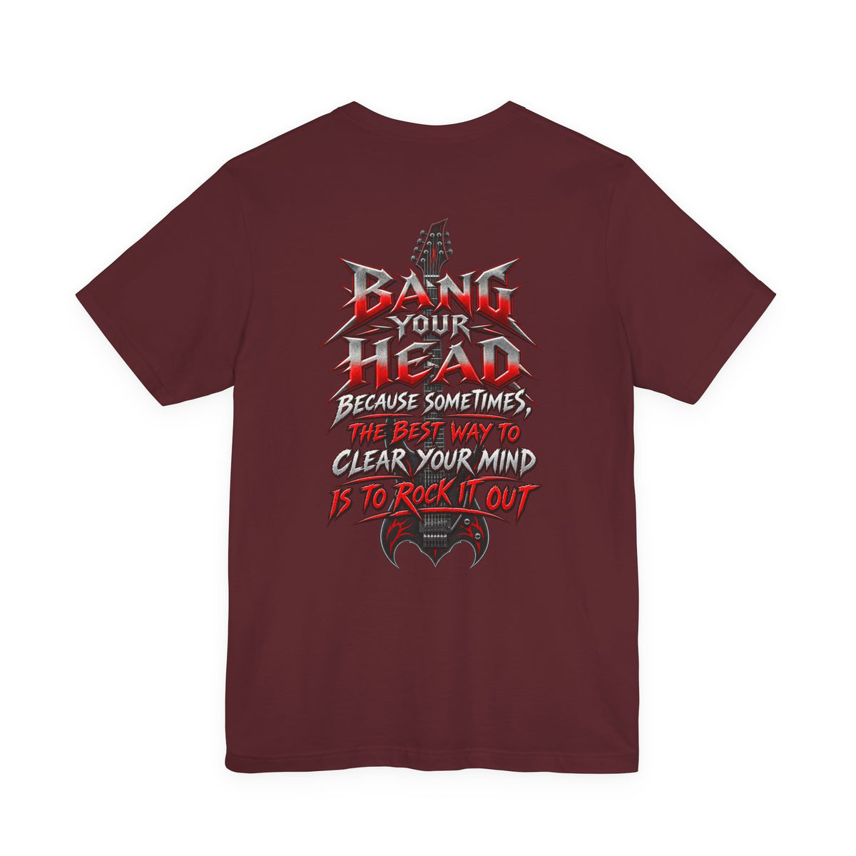 Rock It Out | Bang Your Head Heavy Metal Graphic T-Shirt | Front & Back