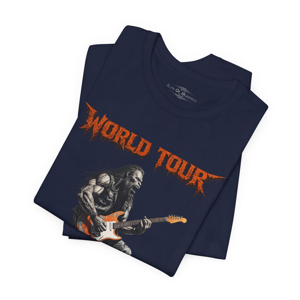 Bigfoot Rock Guitar T-Shirt | World Tour Never Verified | Sasquatch Graphic Tee