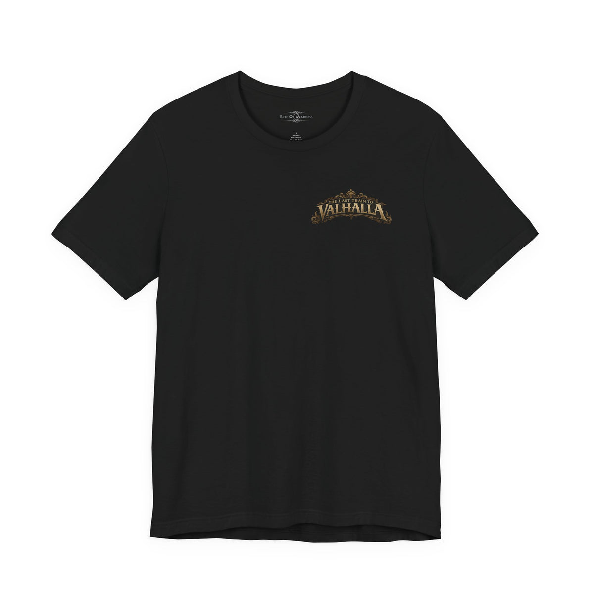 The Last Train to Valhalla Heavy Metal T-Shirt | Vintage Steam Train Guitar Graphic Tee | Front and Back Rock Shirt