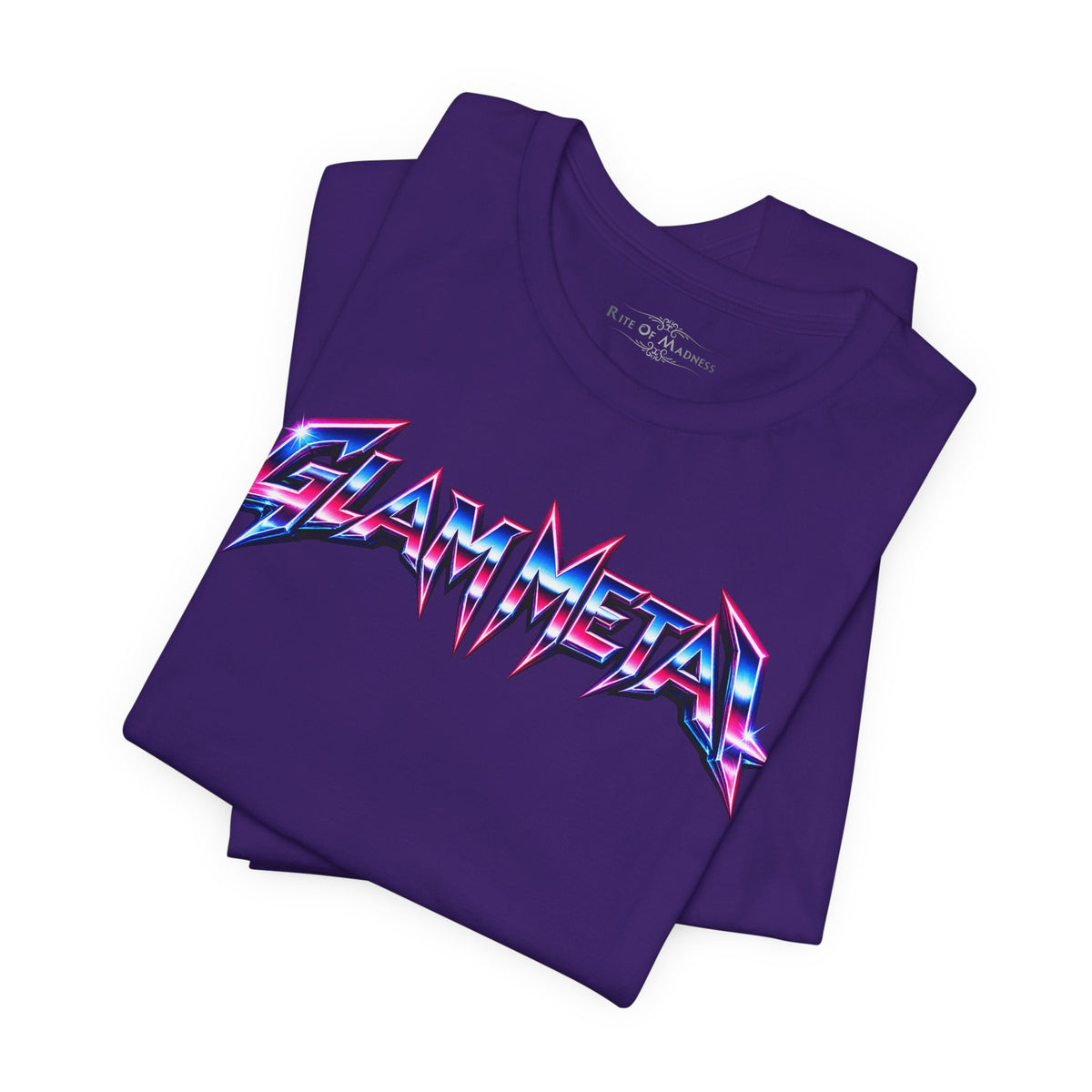 Glam Metal | Retro 80s Sunset Electric Guitar T-Shirt | Front & Back Rock Graphic Tee