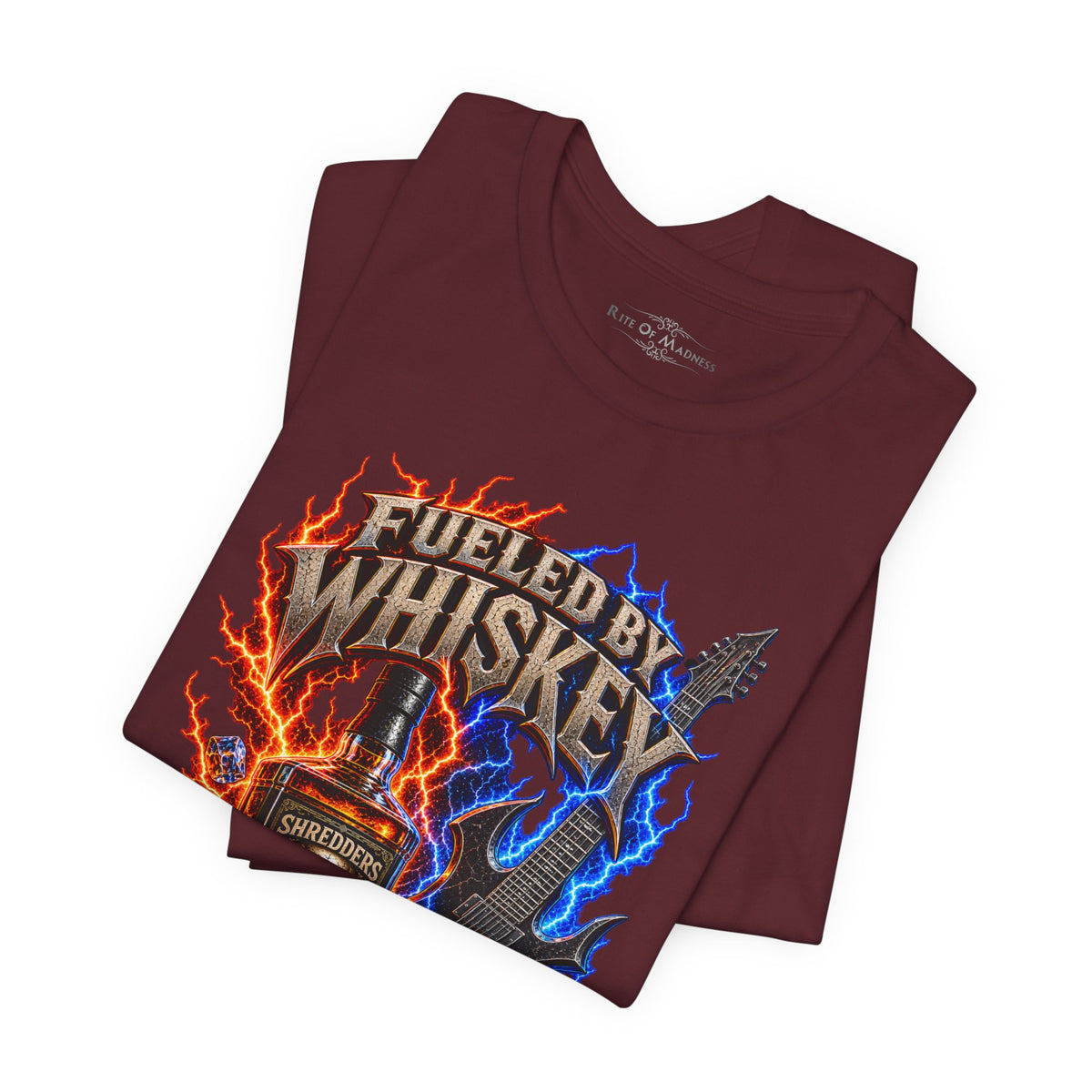 Fueled by Whiskey Driven by Metal | Heavy Metal Guitar Graphic T-Shirt