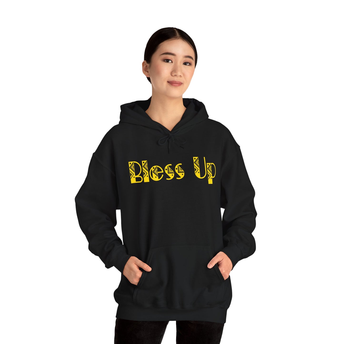 "Bless Up Women's Heavy Blend Hoodie - Rasta Gold Vibes