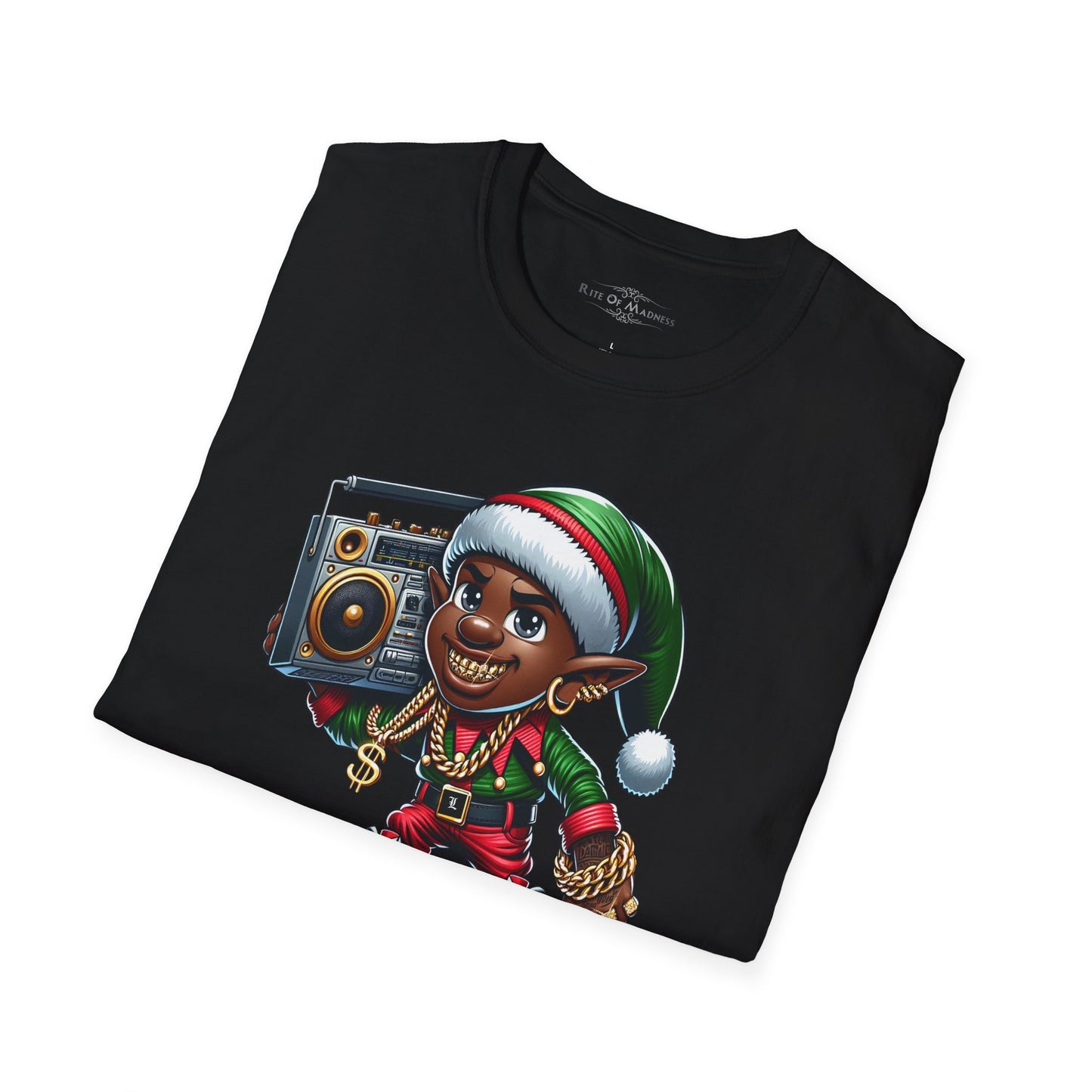 Elfin' Beats: Hip Hop Holiday Vibes Men's Softstyle Tee