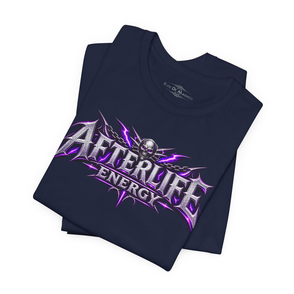 Afterlife Energy | Grim Reaper Drummer T-Shirt | Heavy Metal Front & Back Graphic Tee