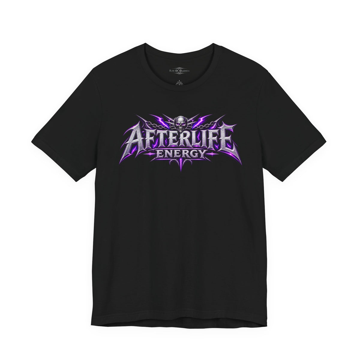 Afterlife Energy | Grim Reaper Drummer T-Shirt | Heavy Metal Front & Back Graphic Tee