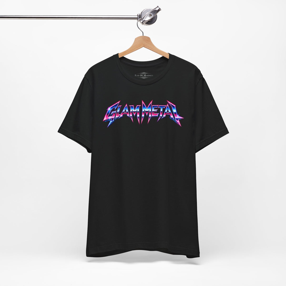 Glam Metal | Retro 80s Sunset Electric Guitar T-Shirt | Front & Back Rock Graphic Tee