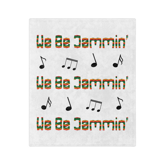 60x50 Throw Blanket - We Be Jammin' Reggae And Black Music Notes