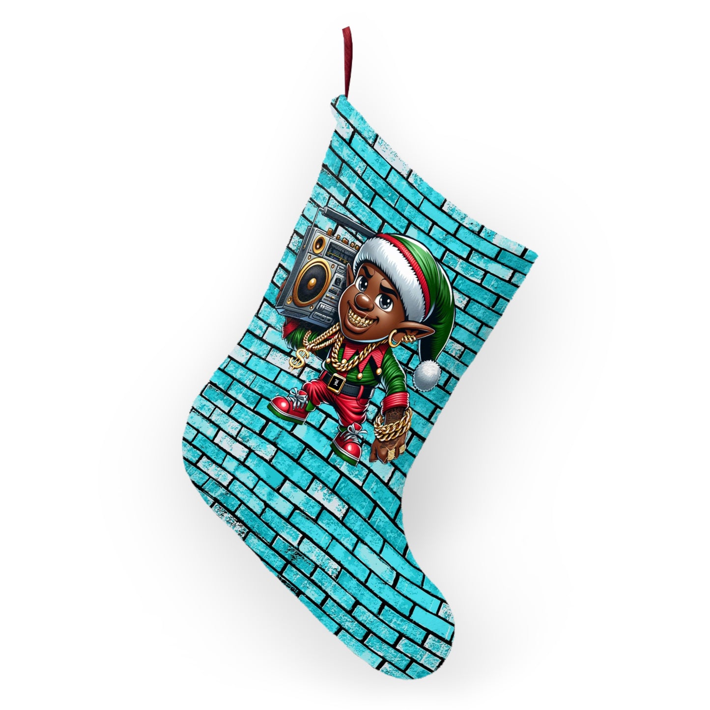 Boombox Beats: Old School Hip Hop Elf Stocking