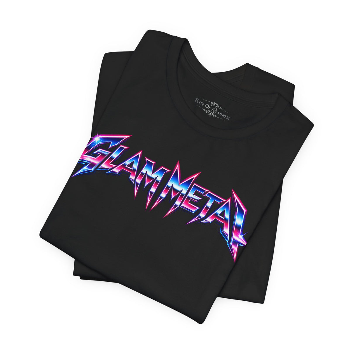 Glam Metal | Retro 80s Sunset Electric Guitar T-Shirt | Front & Back Rock Graphic Tee