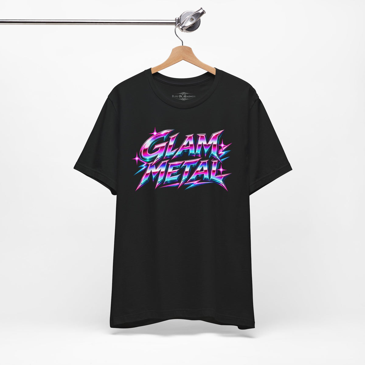 Glam Metal | Women's 80s Glam Rock Lips Graphic T-Shirt | Front & Back